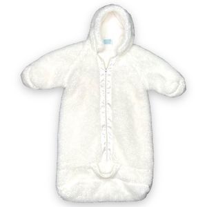 Vintage Baby Bunting Pram Tot Lines White Faux Sheep Sherpa Fur Cozy